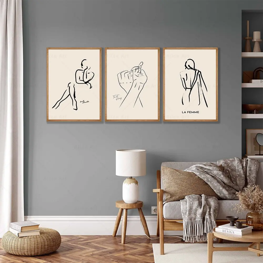 Abstract Matisse Line Art Trending Now Boho Wall Art Poster Modern Gallery Canvas Painting Pictures for Living Room Home Decor