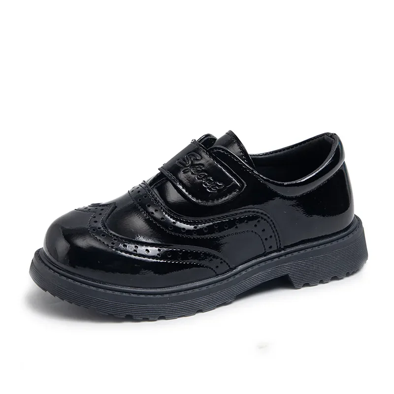 Spring Autumn Children\'s Leather Shoes Black Versatile Boys School Performance Shoes Fashion Versatile Kids Uniform Flat Shoes