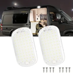 2PCS Thin 60LED Car Interior Light High Brightness Cabin Dome Light With Large Switch For Van Lorry Truck RV Camper Reading Lamp
