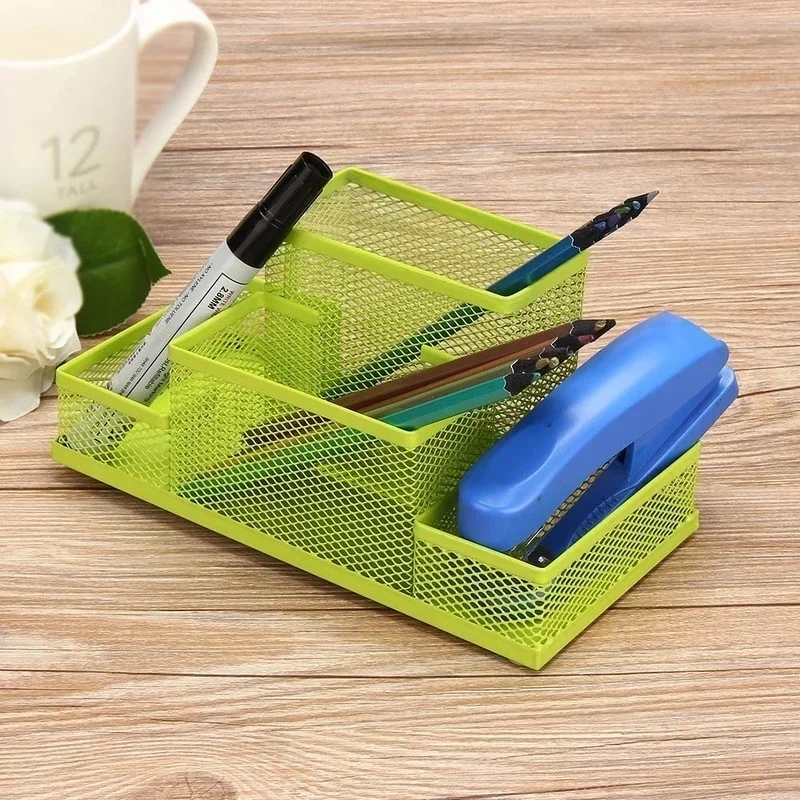 Imagem -05 - Multifuncional Metal Mesh Pen Holder Escritório e Escola Papelaria Organizador Caixa de Armazenamento Pencil Case Stand Desktop Acessórios