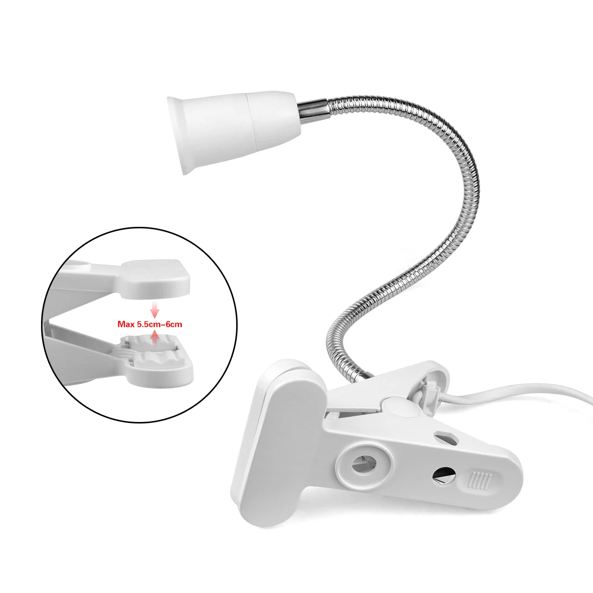 Flexible LED Table Desk E27 Lamp Holder With Clip Lamps Base Socket Converter With ON/OFF Light Switch EU/US Power Plug