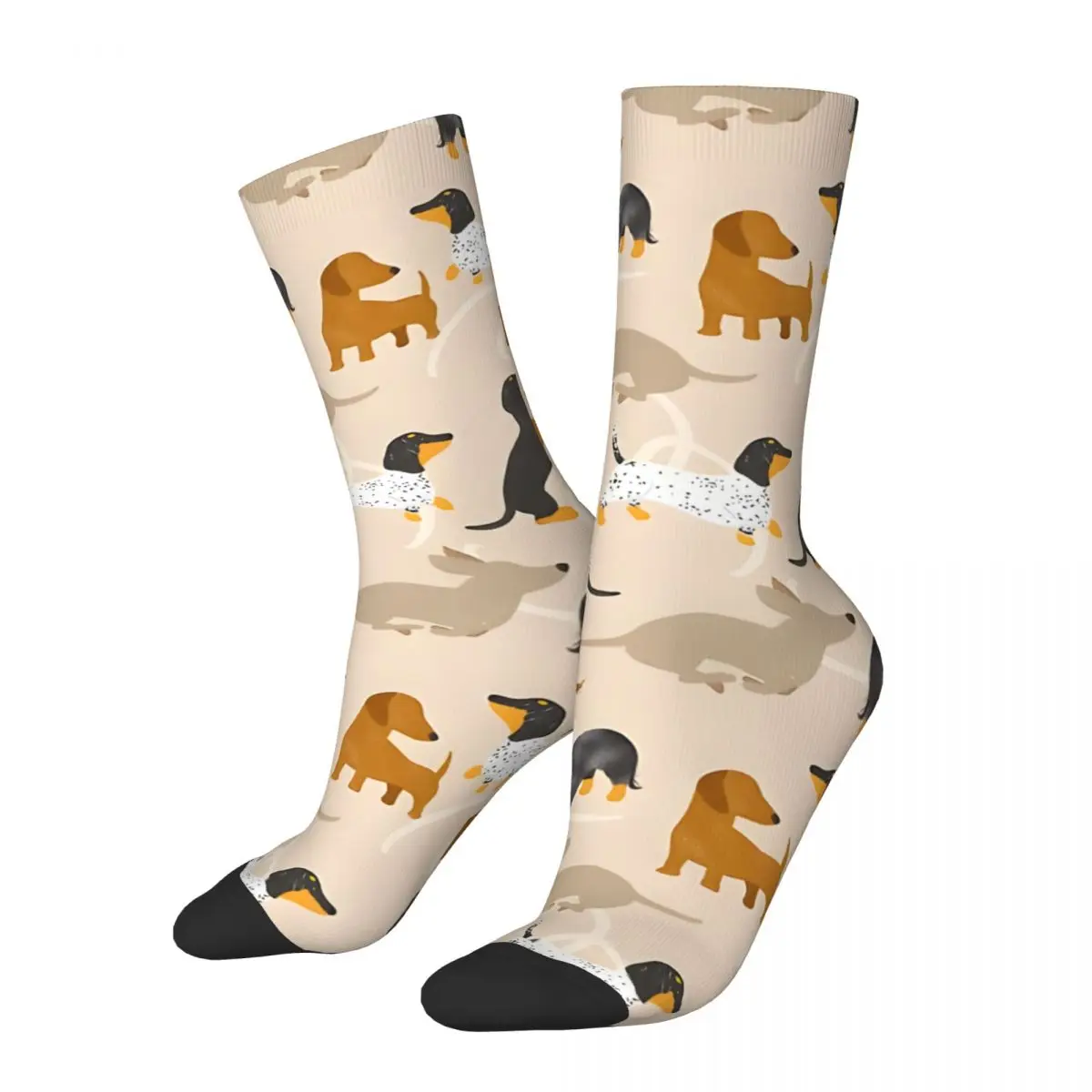 Dachshund Playground Men's Socks Retro Harajuku Sausage Dogs Street Style Novelty Seamless Crew Sock