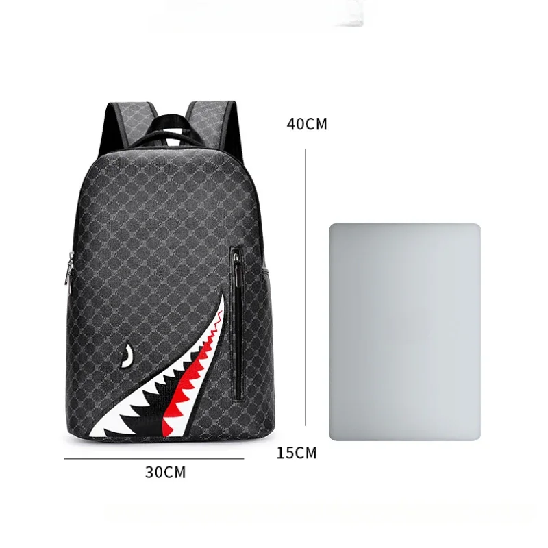 Men's Backpack Bag 15-inch Plaid High School College Laptop Rucksack