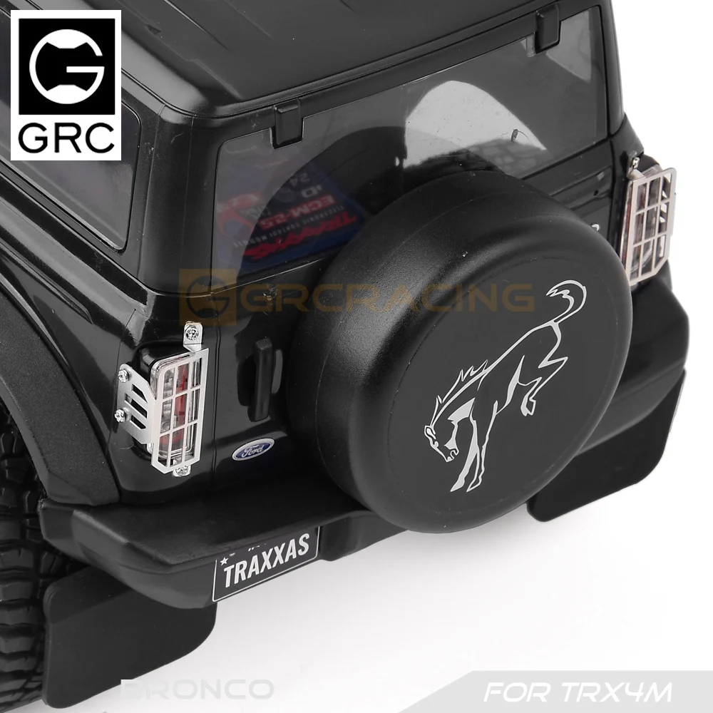 Couvercle de feu arrière en acier inoxydable, couvercle de feu arrière en métal simulé pour voiture sur chenilles 1/18 Rc Traxxas Trx-4m Trx4m Bronco # g179ps/pb