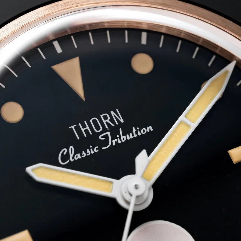 THORN ผู้ชายนาฬิกาอัตโนมัติ 40 มม.CUSN8 Bronze Mechanical นาฬิกาข้อมือ DIVER 200M กันน้ํา Luminous Sapphire Mirror NH35 ทหาร