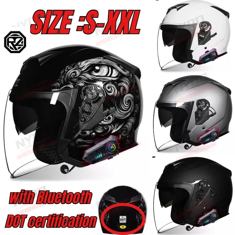 

Orz Dual Visor Motorcycle Helmet Cool Graffiti Design Bluetooth Ready for Men Women
