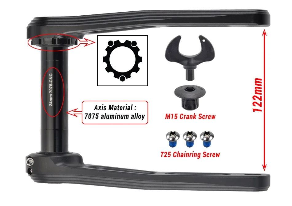 GOLDIX Ultraleichte Rennrad-Kurbelgarnitur Doppelkettenblatt 50-34T/52-36T/53-39T 165/170/175mm Vollständig CNC-gefräster Kurbelarm für Rennräder – Detail 4