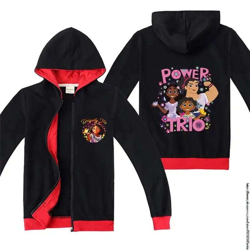 Roupas infantis filme encanto mirabel primavera e outono meninos jaqueta esportiva bebê meninas cardigan casaco com zíper crianças topos 3-14y