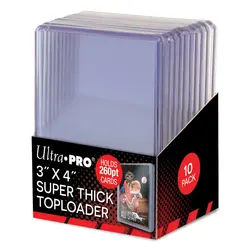 10ct/Pack Ultra Pro Super Thick 260PT Toploader