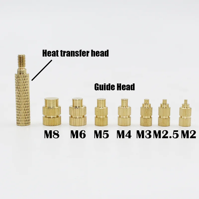 Imagem -03 - Rosca Inserir Porca de Bronze e Conjunto de Calor Inserir Ferramenta m2 m3 m4 m5 m6 m8 para Impressora 3d Ferro de Solda Digital Inserção ue us