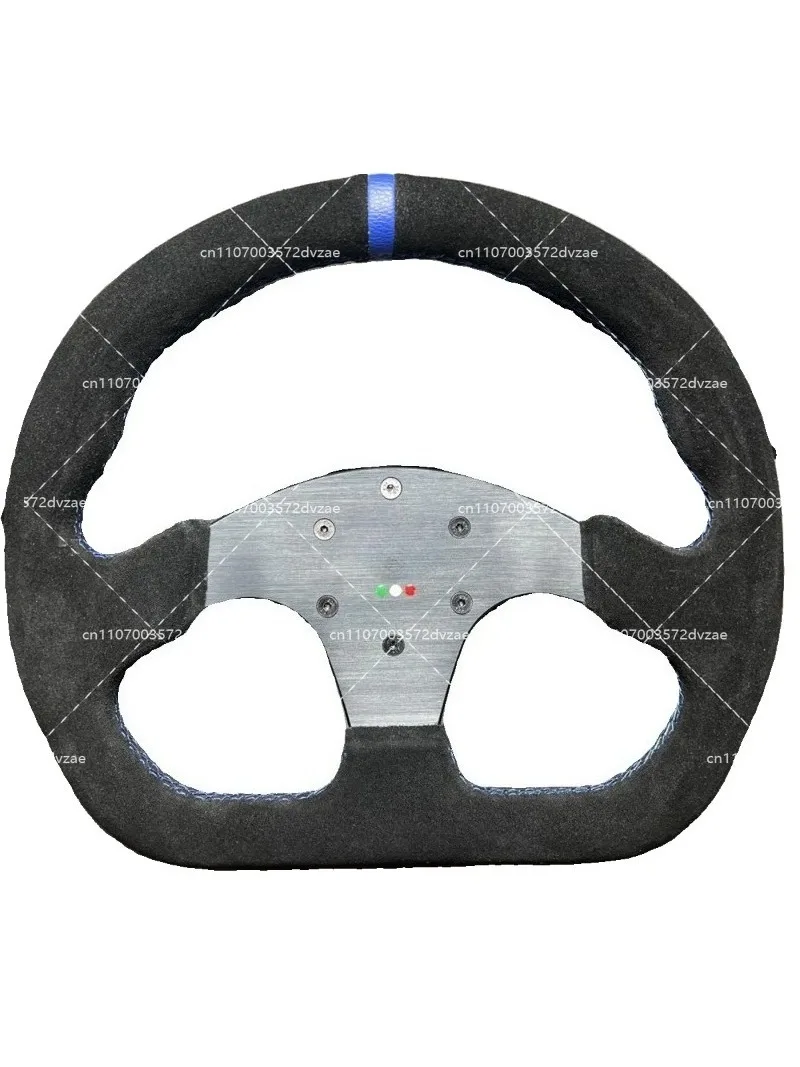 Car Modification 13inch Type D Steering Wheel Suede Steering Wheel Flat Game Steering Wheel