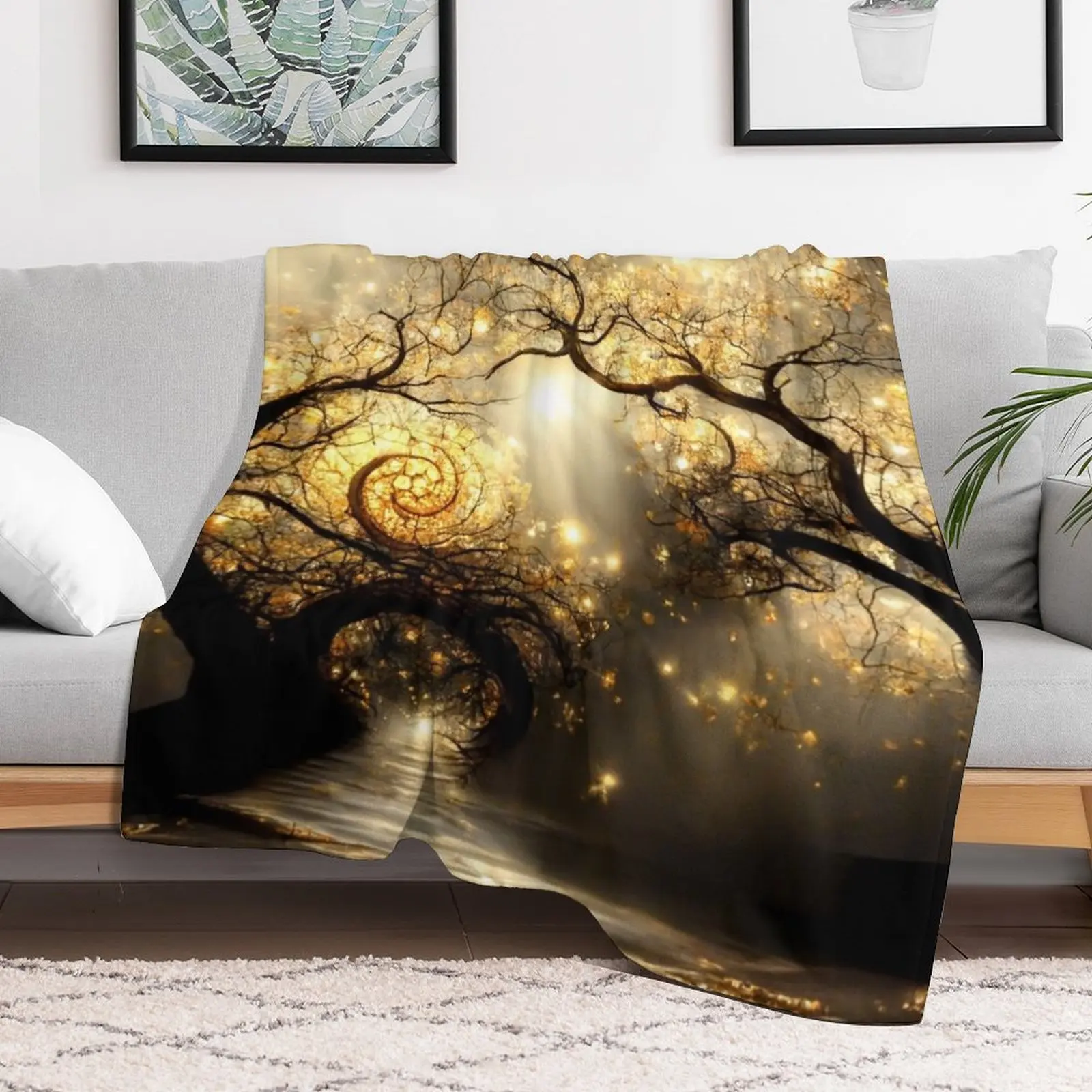 Halo Throw Blanket Cozy Microfiber Throw Blanket for Home Bedroom