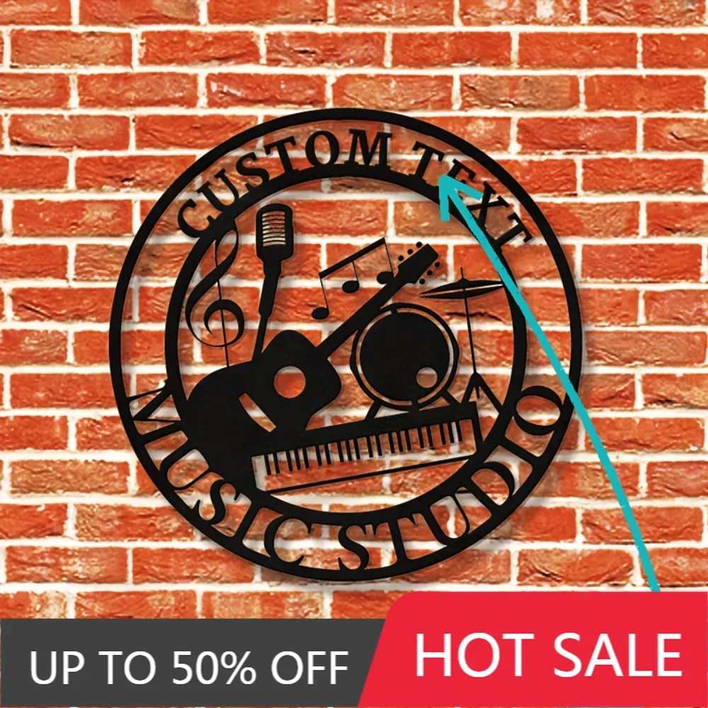 

1PC Exclusive Handmade Customizable Vintage Music Studio Metal Wall Art Durable Decor for Home Office Entertainment Easy Hang