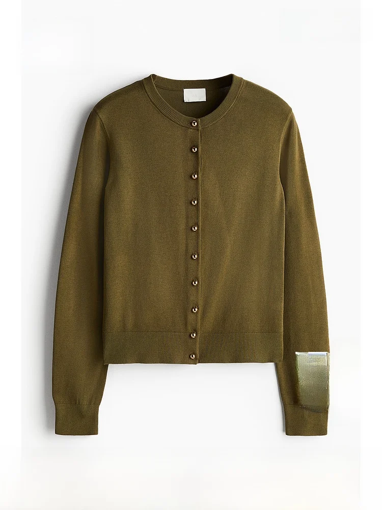 

Женский вязаный кардиган H&M из серии Miu, весенняя коллекция, тонкая вязаная верхняя одежда для кондиционированных помещений, повседневный стиль, с длинными рукавами, круглый вырез...