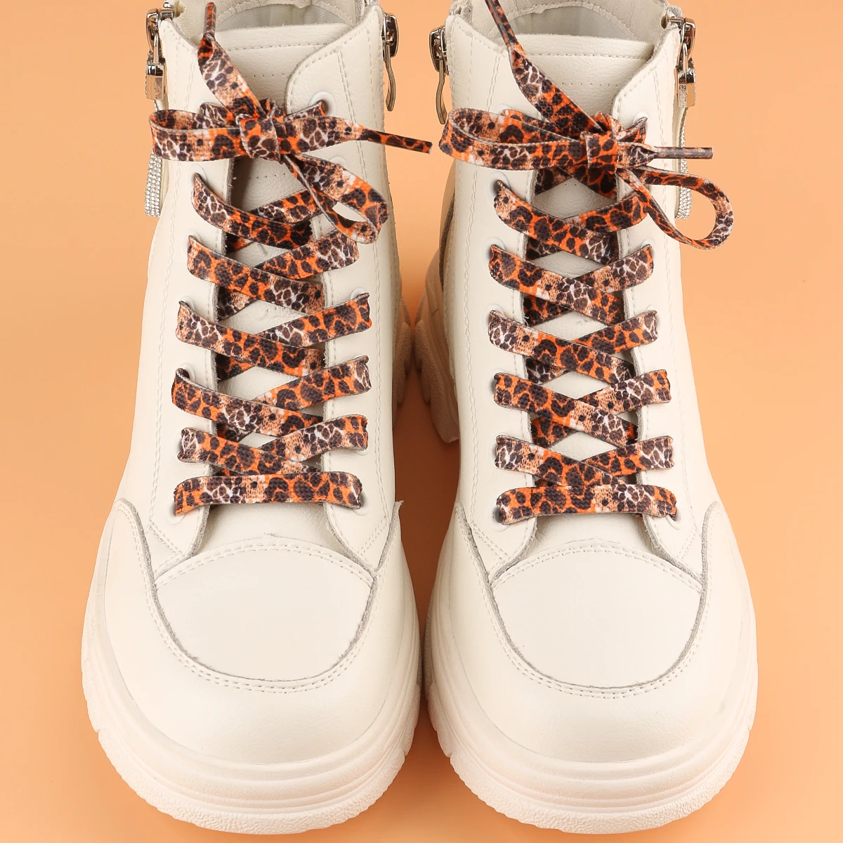 Klassische flache Schnürsenkel mit Leopardenmuster – 1 Paar für Männer und Frauen – universelle Passform für Sneakers, Stiefel und Outdoor-Schuhe – Detail 6