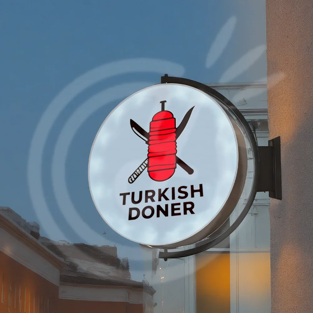 Custom 360 Rotating Light Box Signage Acrylic Led Letters Outdoor Light Logo Wall Signs Personal Design Lightbox Home Luminous