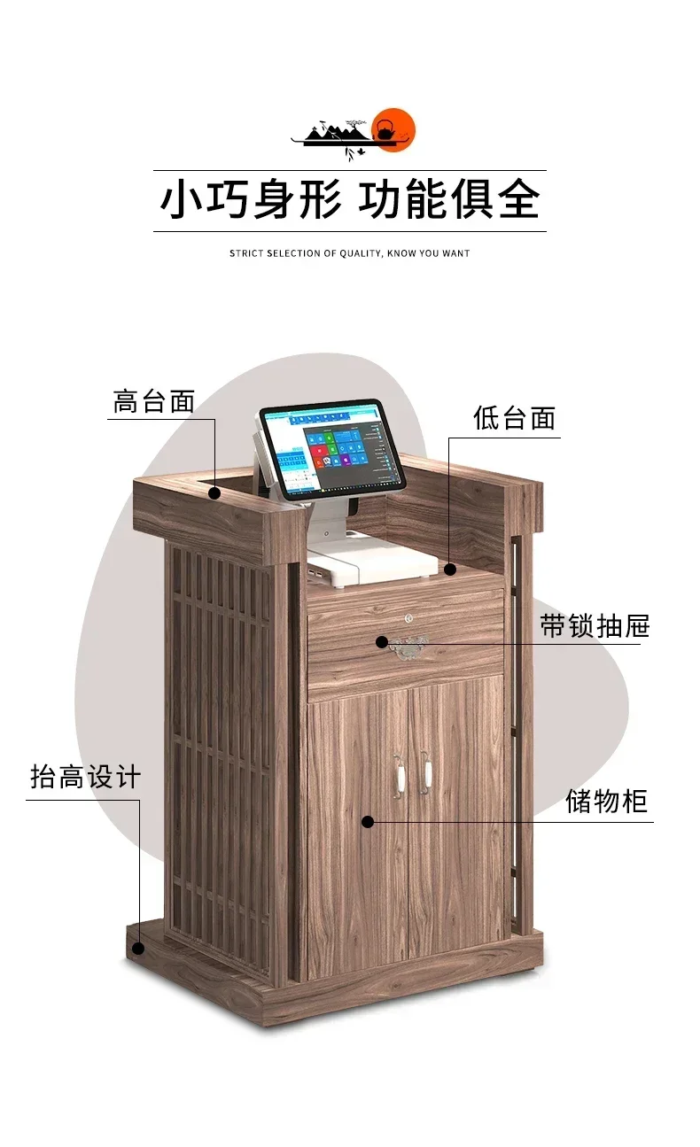 Chinese Cashier Retro Tea House Pavilion of Regimen Restaurant Ding Room Reception Desk Reception Desk