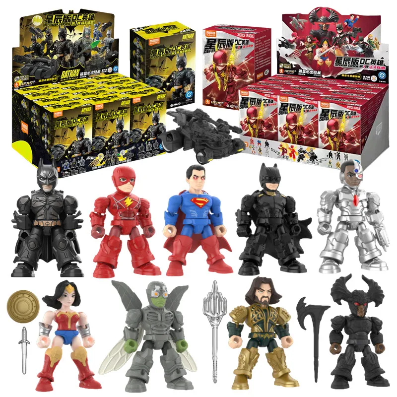 BLOKEES DC Liga da Justiça Batman Superman Mulher Maravilha The Flash Aquaman Figuras de Ação Brinquedos Colecionáveis Oficiais Licenciados