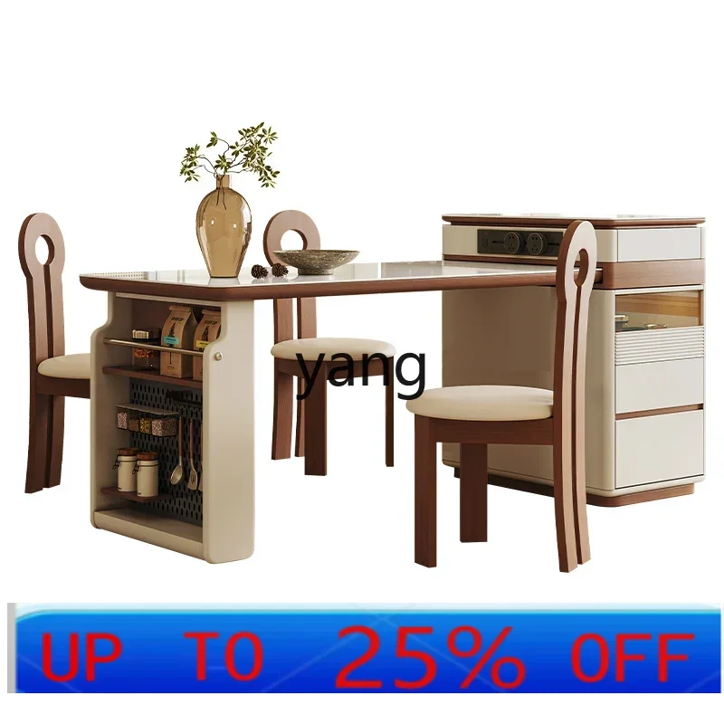 

LMMmedieval rock slab island dining table integrated household retractable small apartment multi-functional