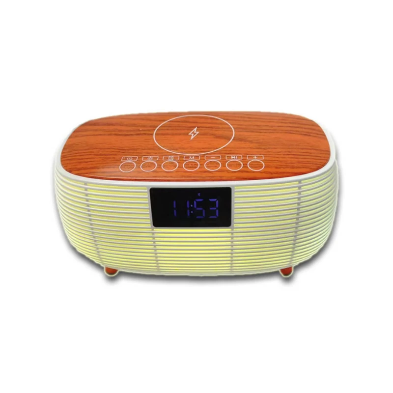 

New Bluetooth wireless charging speaker clock alarm clock ambient light integrated audio desktop ornament