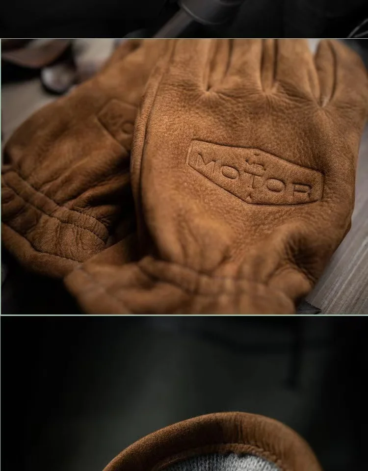 Matt top Leder Außen Arbeit Kleidung Radfahren Warm Alter Vintage Handschuhe Taktische Armee Militär Hand Wärmer – Detail 3