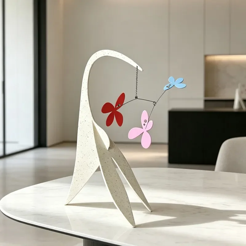 Nordic Four Leaf Clover Balance Sculpture Modern Minimalist Desktop Ornament for Living Room Office Home Decor Creative Gift