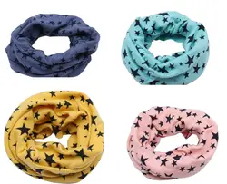 2024 cartoon Children Boys Girls Baby Wool Ring Scarf Cotton O Ring printed Scarf Neck Scarves Shawl warm Winter Neckerchief