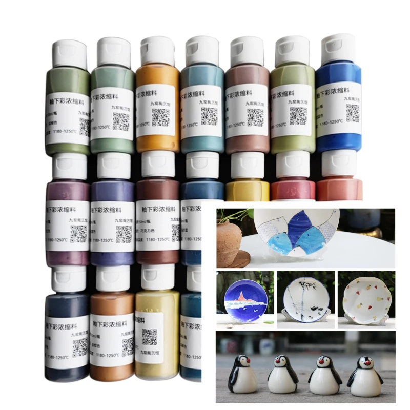 60ml High Concentrated Ceramic Underglaze Children's DIY Hand-painted Clay Polymer Pottery Vase Coloring Pigment Agent