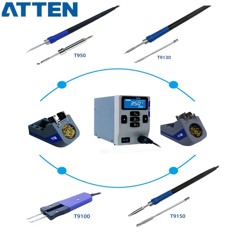 Imagem -03 - Atten-estação de Solda Digital Compatível com Vários Tipos de Pontas de Solda Bga Pcb Desoldering Welding Iron 9150 St1509 9150