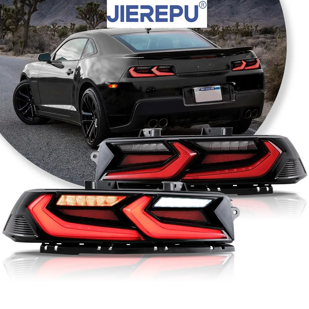 

2 шт. DULL светодиодные задние фонари в сборе для Chevrolet Chevy Camaro 2014-2015 красные прозрачные левые и правые автомобильные фары аксессуары
