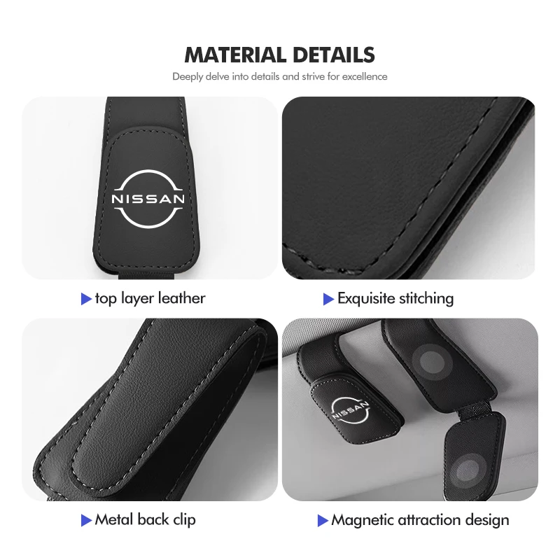 لنيسان سيارة الشمس قناع نظارات شماعات الجلود تخزين حامل كليب نافارا ألميرا سنترا المارقة باثفندر سيلفي ليف #3