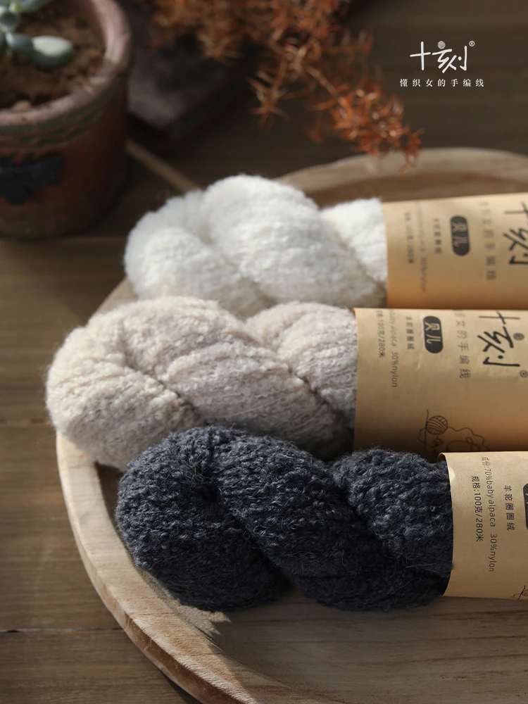 

Ten Carves, флис Belle Alpaca Loop, шерсть из смешанной петли из альпаки, нить для свитера ручной работы своими руками