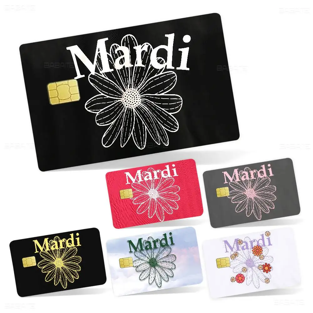 Designer Trendy Brands M-Mardi Fashion Logo 2024 Anime Cartoon Skin Stickers Film Tape Case for Big Credit Debit Card Front Side