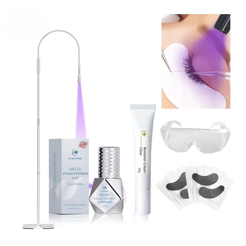 

UV LED Lash Glue Strong Uv Lash Extension Glue Led Uv Lamp for Lash Extensions Set Fast Dry