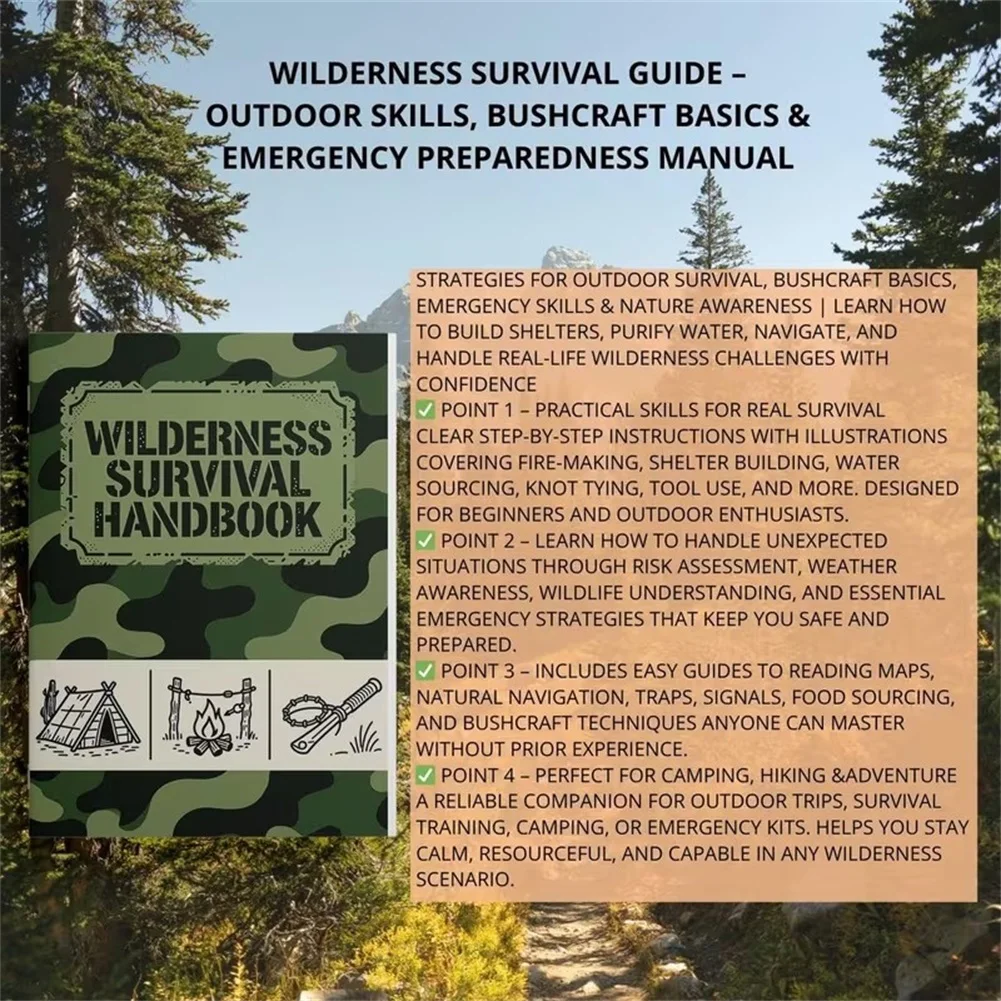 Adult Wilderness Survival Notebook, Outdoor Survival Guide And Planning Manual,For Backcountry Hiking Adventures Emergency Preps