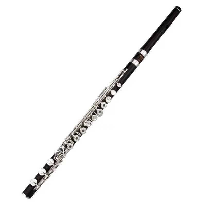 

Ebony Flute Genuine Professional 17-hole Opening B-tail C-key Silver Instrument