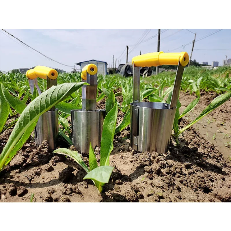 Vaisselle de semis épaissie en acier inoxydable, trou de creusement, outil de semis de pépins, plantation de légumes, jardin, pelle, Gymnà planter