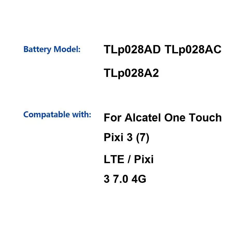 Stable For Alcatel One Touch Pixi 3 7 Lte Pixi 3 7.0 4G TLp028AD TLp028AC TLp028A2 Premium Replacement Tablet Battery