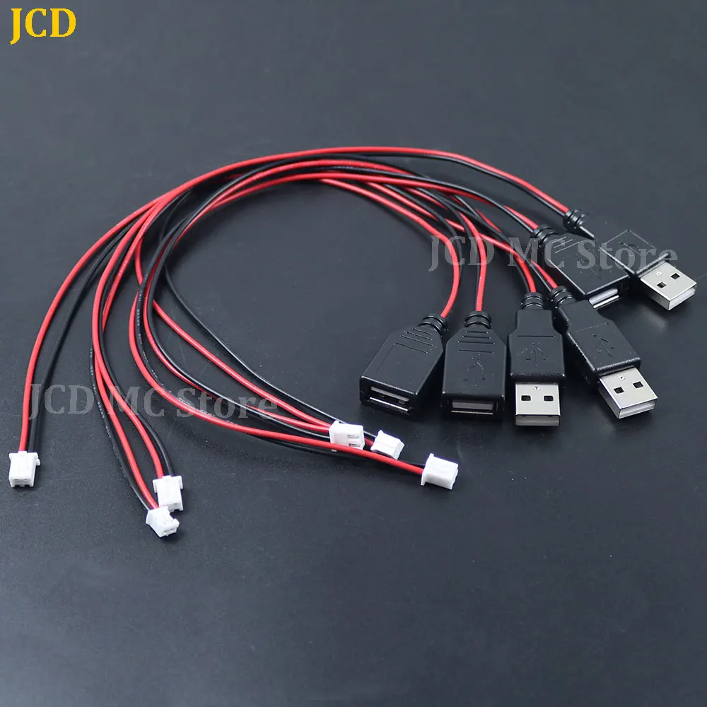 Type A Male Female USB Plug Socket Connector 2 Core Power With XH2.54/PH2.0-2P Terminal Line Cable USB Socket Type-A DIY Kits