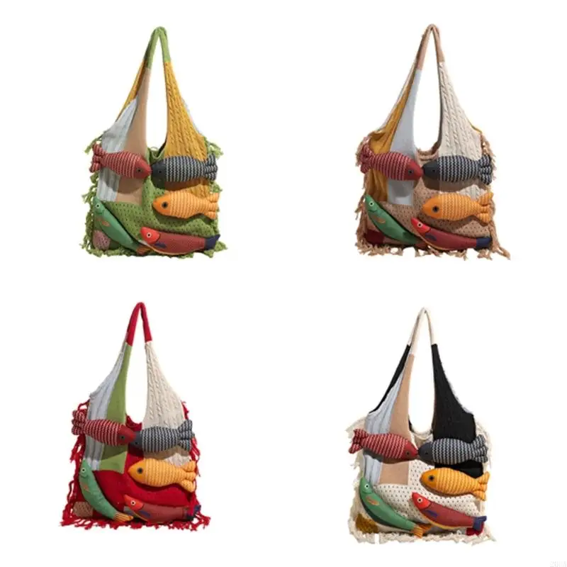 

Large Knit Bag Lightweight Underarm Bags Practical Polyester Perfect For Commuting Shopping Trendy Shoulder Bag 20CA