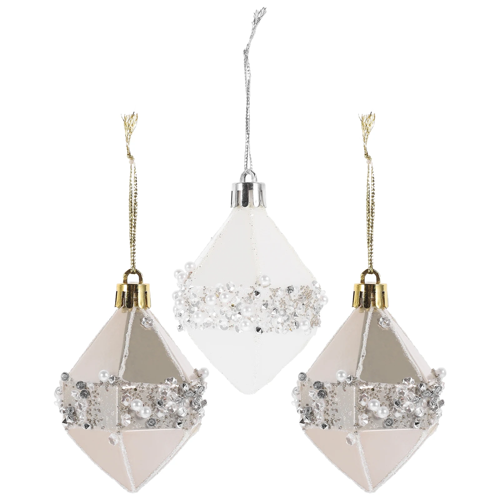 

3Pcs Christmas Ornaments PVC Inflatable Hanging Xmas Tree Decorations Diamond Shaped Xmas Pendant Gifts
