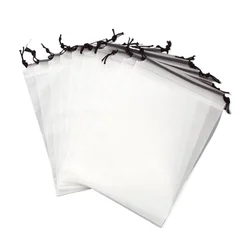 Bolsa de almacenamiento con cordón transparente, organizador de ropa interior, zapatos, toalla de viaje, almohadilla de algodón cosmético, 3 tamaños