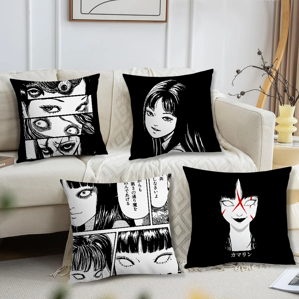 Tomie Junji Ito Horror Anime Pillow Case For Home Bedroom Room Decoration Living Room Sofa Cushion Cover Suitable