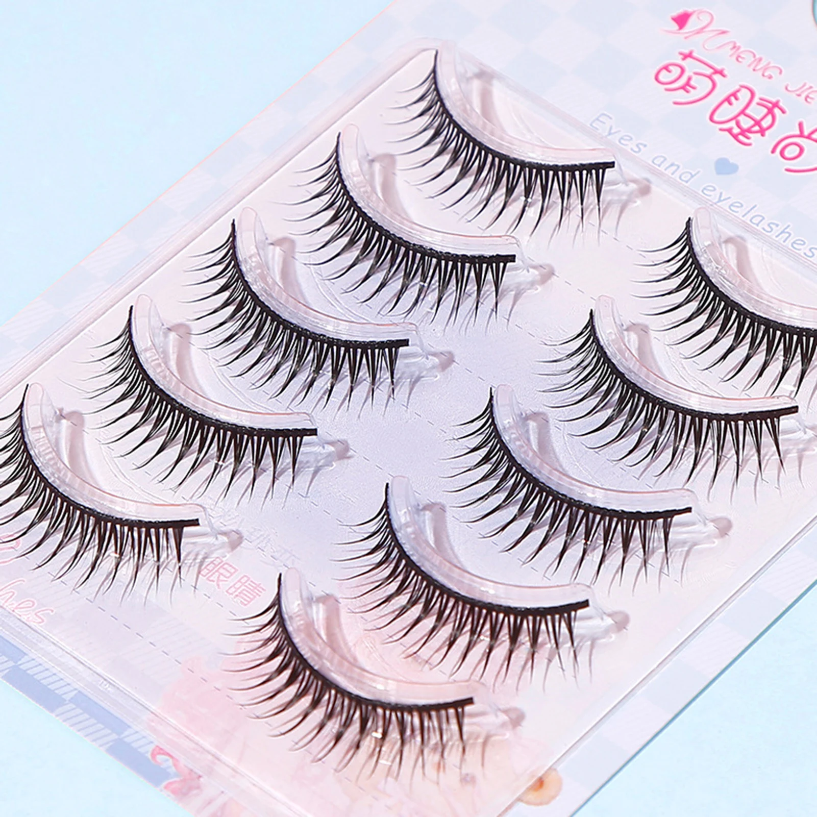 ขนตาปลอมสไตล์มังงะเกาหลี 5 คู่ ความยาว 8-10 มม. งอนสวยเป็นธรรมชาติ หนา งอนเด้ง สำหรับแต่งหน้าคอสเพลย์