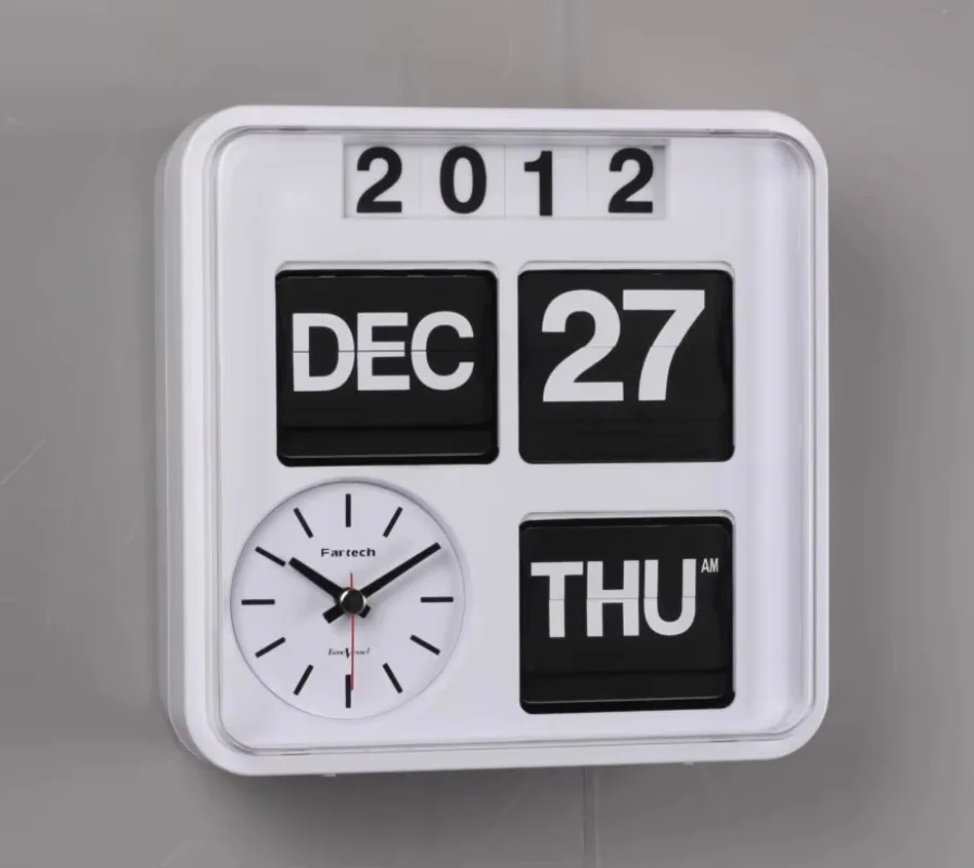 Office art Unique design Silent Nordic Relojes Horloge Automatic flip calendar Desktop clock with date decoration Digital modern