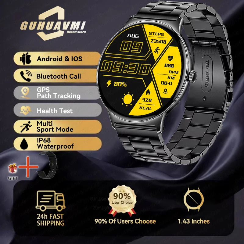 2025 New Smart Watch For Women Gift 1.43 Inch Full Touch Screen Sports Fitness Watches Bluetooth Calls Digital Smartwatch Ladies