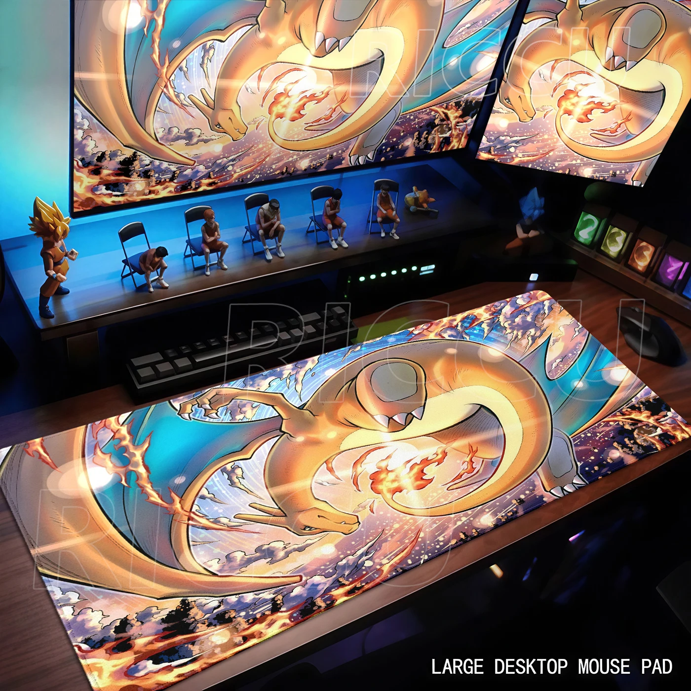 Anime Pokemon Mouse Pad Charizard Gaming Desk Mat Keyboard Extended Pads Office Laptop Mousepad XXL