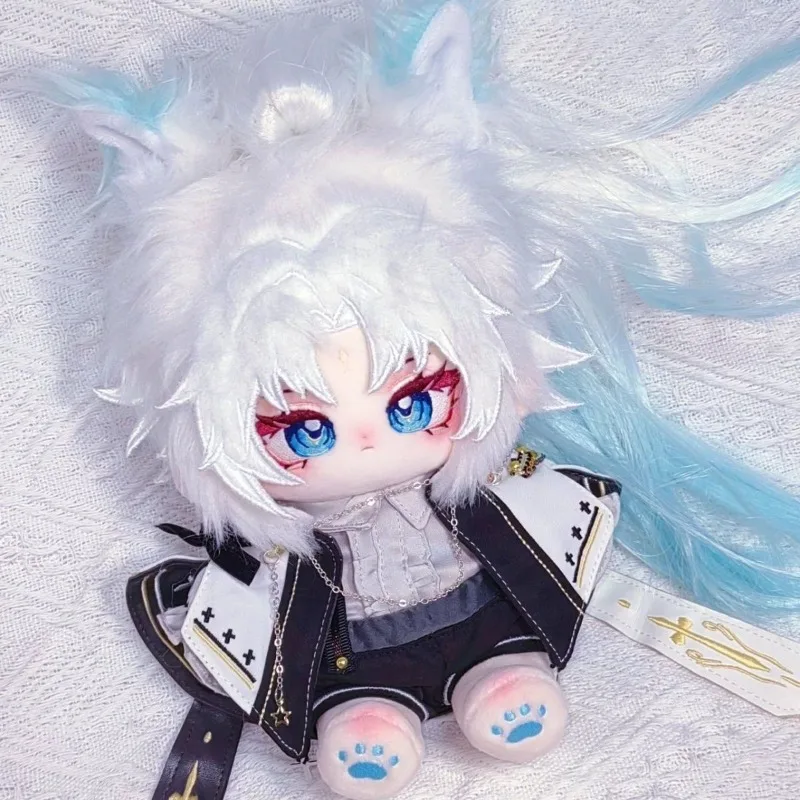 20cm Game Honkai: Star Rail Kawaii Cosplay Anime Cotton Doll Body Wigs With Skeleton Feixiao Soft Plushies Toy Figures Fans Gift