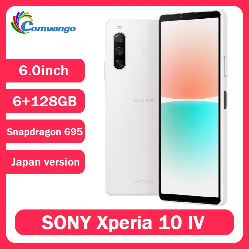 هاتف Sony Xperia 10 IV 6.0 بوصة 5G Snapdragon 695 6GB RAM 128GB ROM النسخة اليابانية OLED بصمة NFC 10vi الأصلي 5G هاتف أندرويد