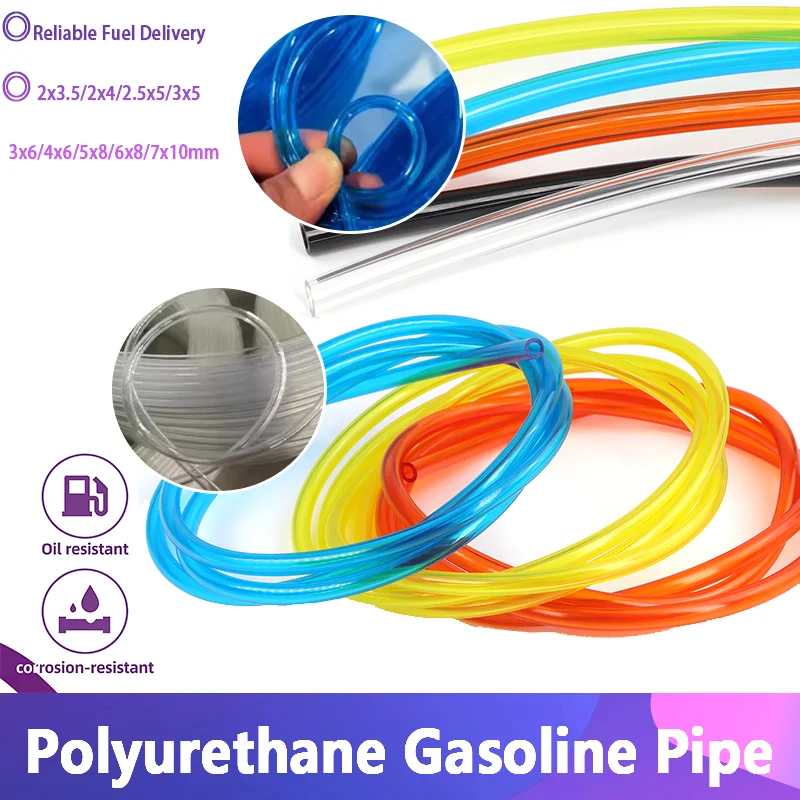 

3/10M TPU Fuel Hose for Car Motorcycle Fuel Tank Trimmer Chainsaw Blower Tubing 2x3.5/2x4/2.5x5/3x5/3x6/4x6/5x8/6x8/7x10mm